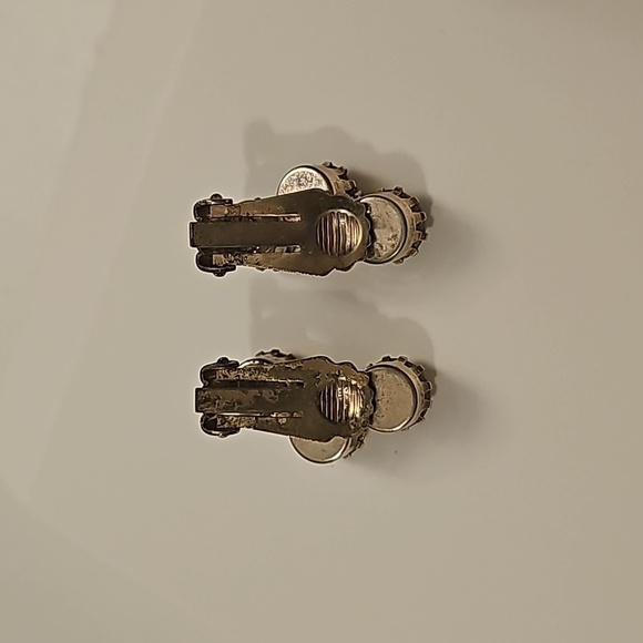 Vintage Austrian Cotton Candy Pink Blue Saphiret Like ZC Clip Earrings - Picture 4 of 7